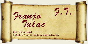 Franjo Tulać vizit kartica